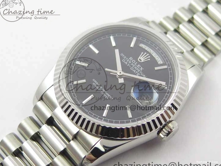 1218 Day-Date 36 SS 128239 Bp Maker Best Edition Black Dial on President Bracelet TimelessDesign 3151